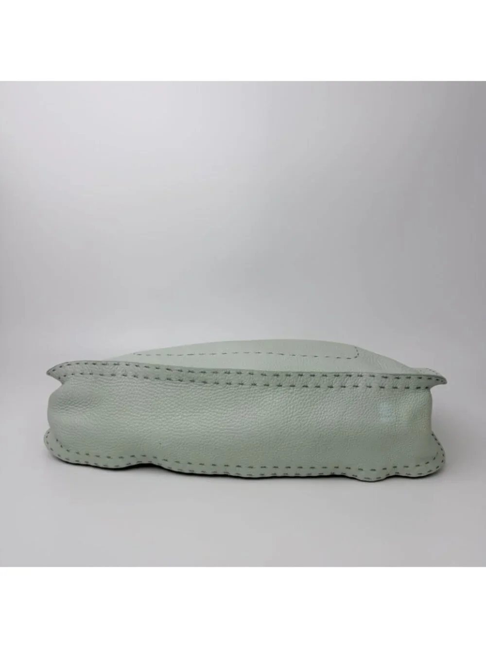 Fendi Selleria Stitch Shoulder Bag Leather Mint Green Silver Vintage
